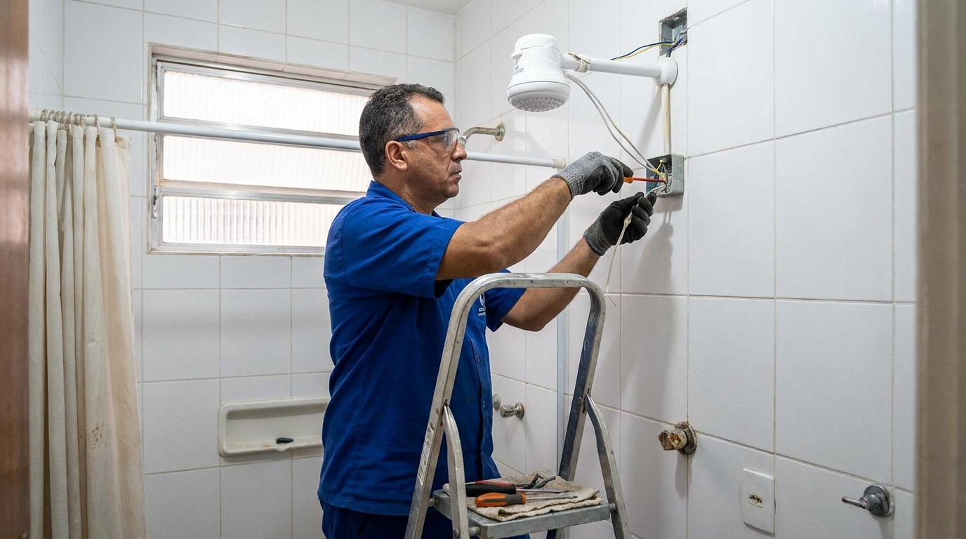 Instalacao de chuveiro eletrico em Marília‑SP