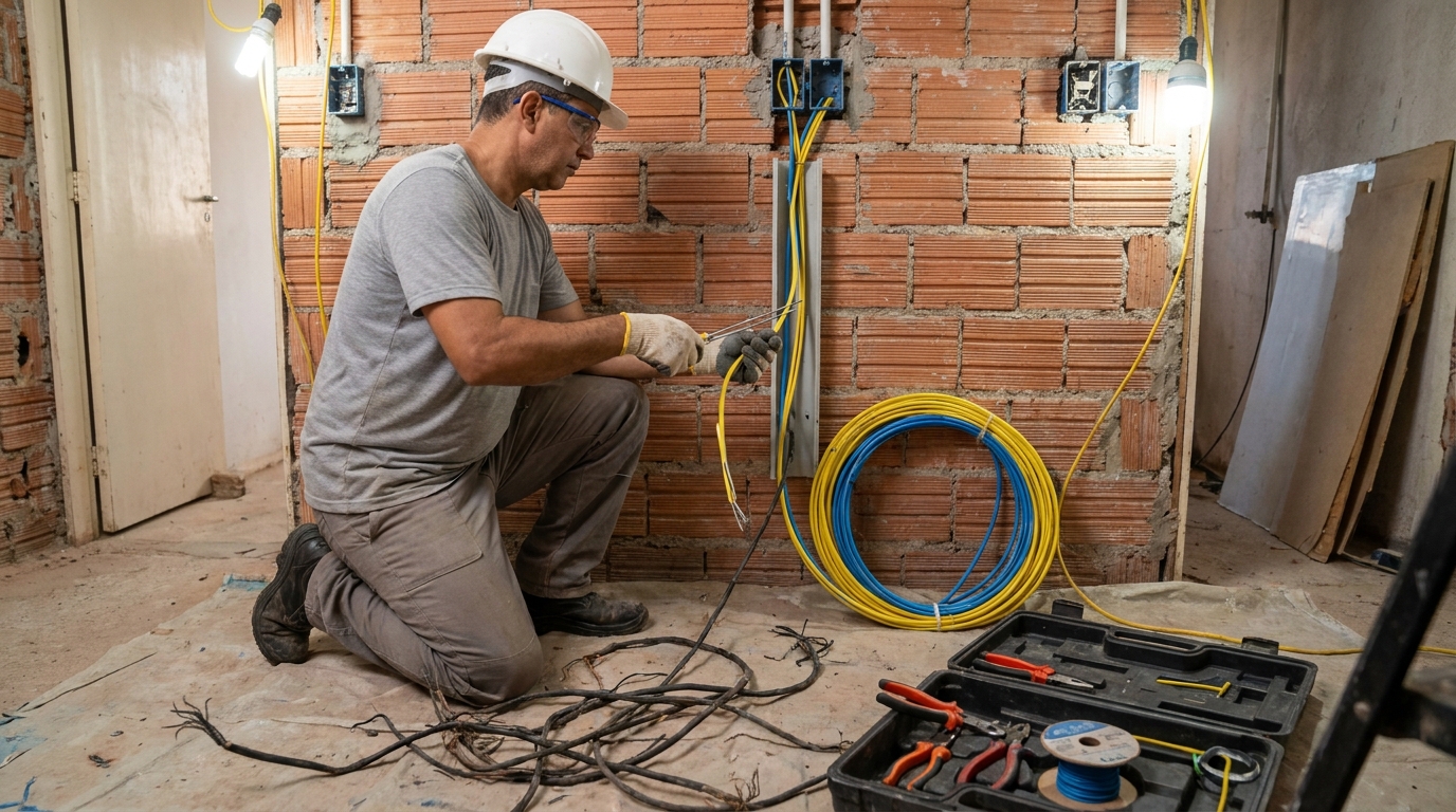 Troca de fiacao eletrica residencial em Marília‑SP